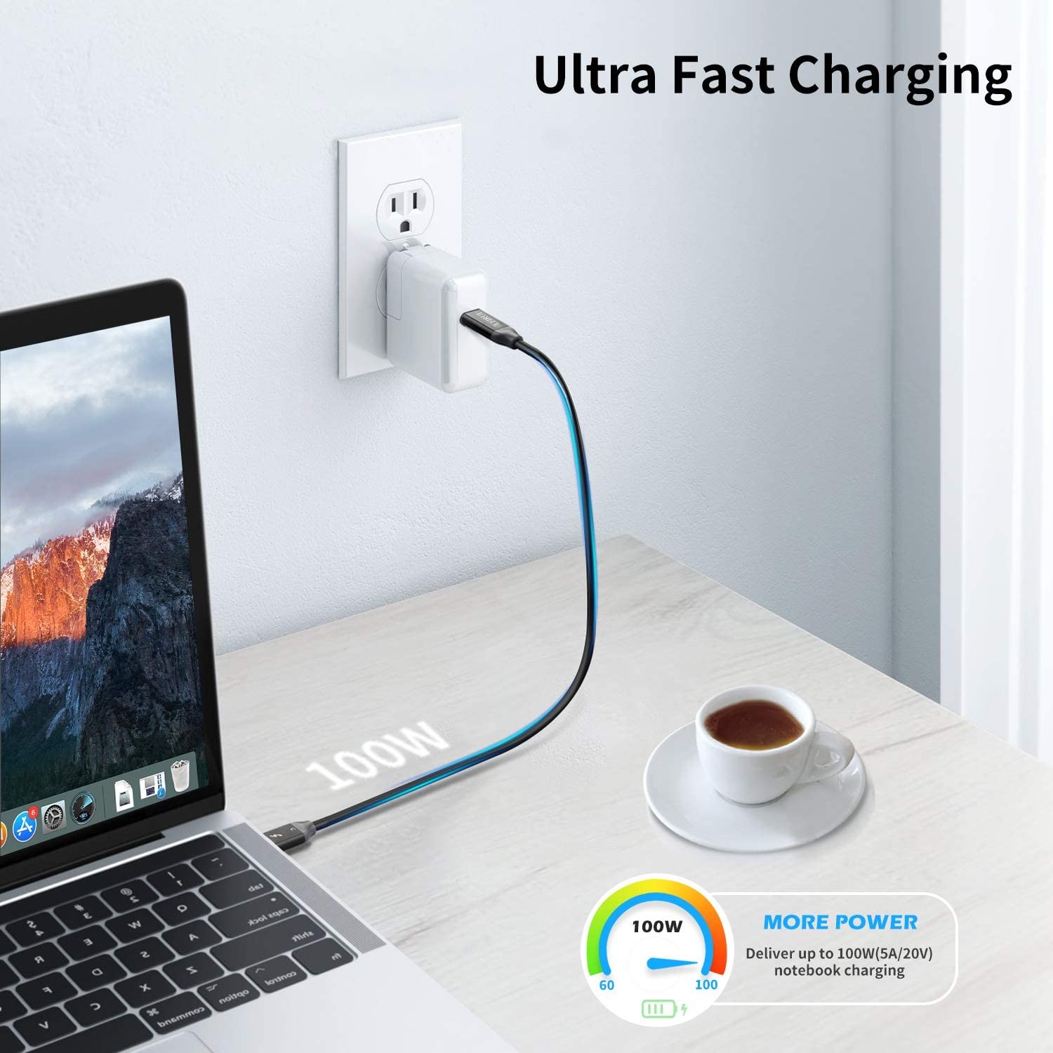 FVH Thunderbolt 2 Port Male to Male Video Data Cable for MacBook & SSD & Displays TB-004-WH