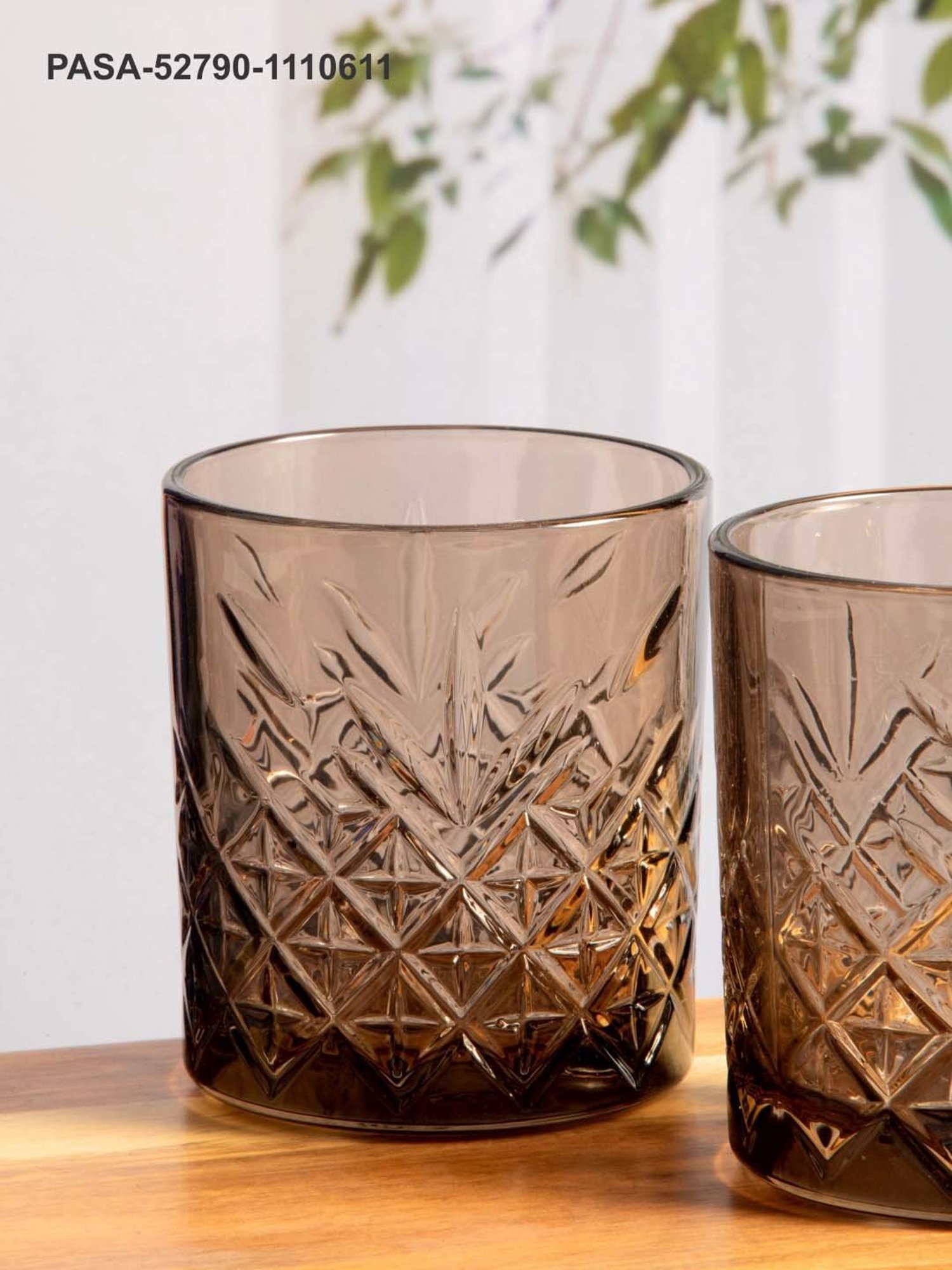 Pasabahce Timeless Brown Glass Whiskey Tumbler (0.345 L) - Set of 4