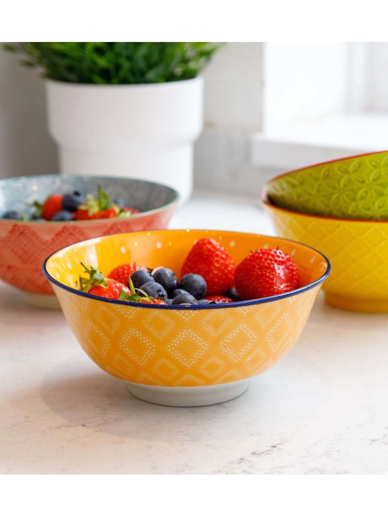 KitchenCraft Orange Stoneware Fruit Bowl