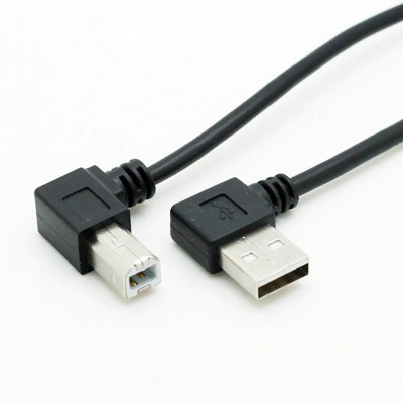 Right Angle  2.0 A Male to  B Male Type B BM Right Angle Printer Scanner 90 Degree Cable BM Angled Cable 50cm