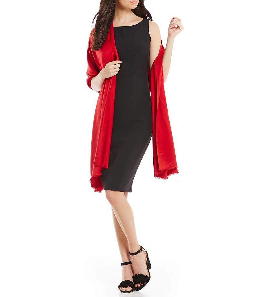 Cejon Metallic Crocheted Fringe Metallic Evening Wrap