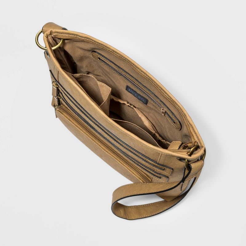 Bueno Zip Closure Crossbody Bag - Beige