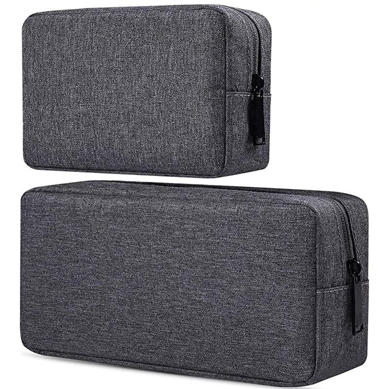 Accessories Case Durable Small Accessories Storage Bag Compatible Laptop Charger Various USB Cables Cords and Power Travel Gadget Carry Bag Dark GraySmall+Big