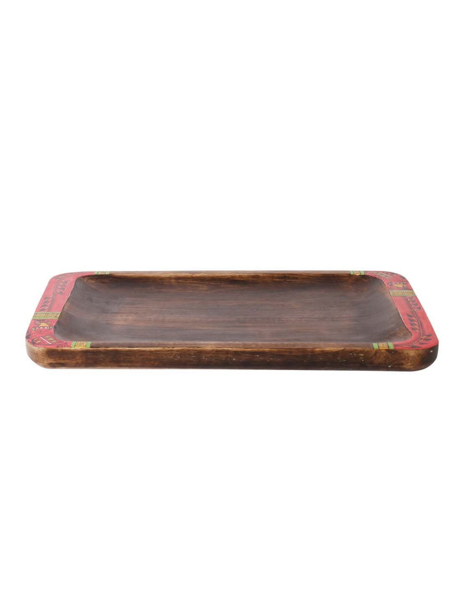 VarEesha Hand Painted Mango Wood Rectangle Tray - Set of 1