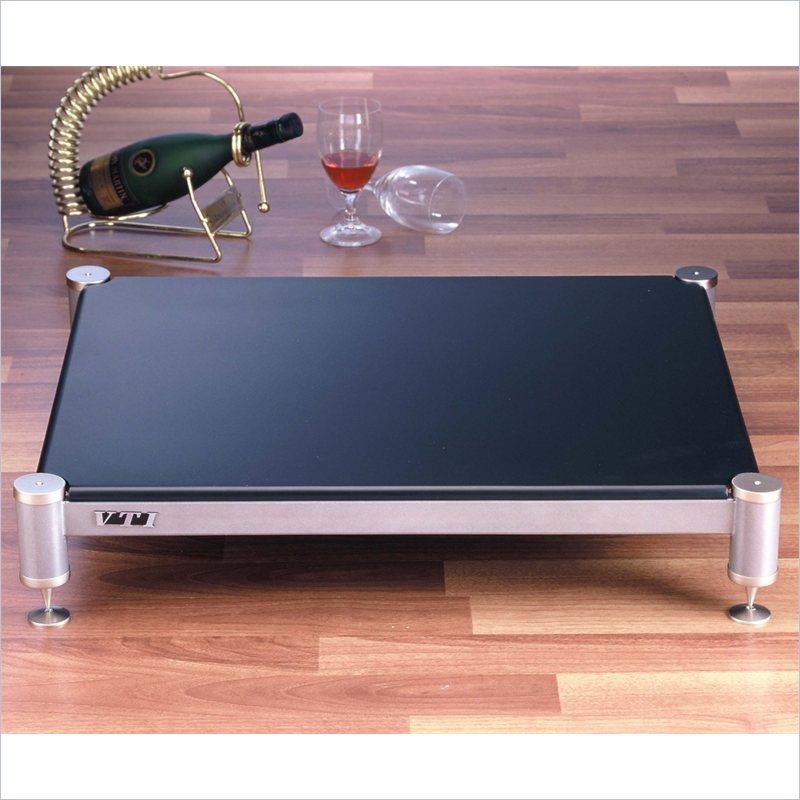 VTI Manufacturing BL404SSC-01 4 Silver Capspike Silver Poles 1 Cherry Shelf 3 in. High Amp Stand