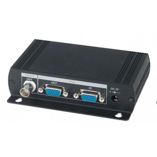 VGA to Composite Video BNC Converter, Dual Output to BNC and VGA, Output PC DVR on LCD TV