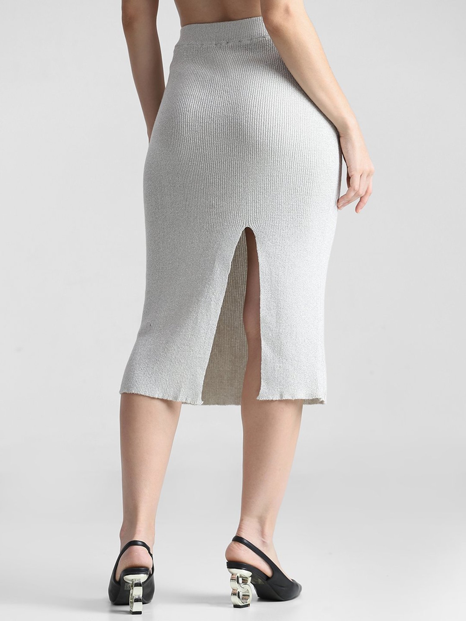 Belle Fille Sky Blue & Beige Printed Skirt