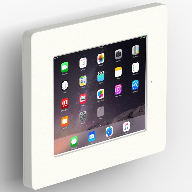 VidaMount White Home Button Covered Enclosure and Tilting VESA Slim Wall Mount [Bundle] compatible with iPad 2/3/4