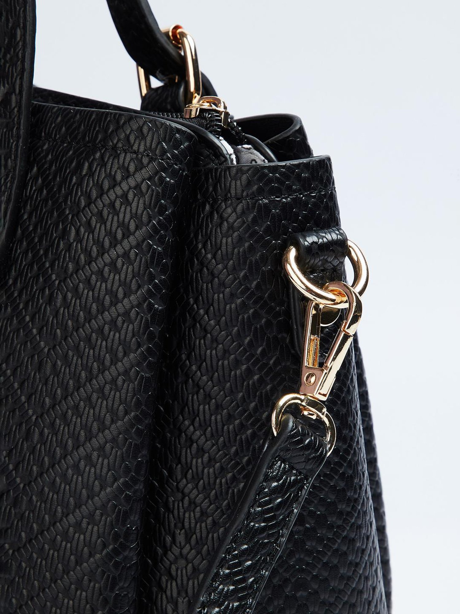 Code by Lifestyle Black Textured Handbag