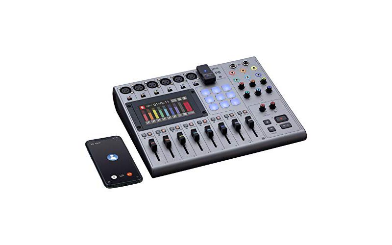 Zoom Pod Trak P8 Podcast Recorder, 6 Microphone Inputs, 6 Headphone Outputs, Phone Input Sound Pads, Onboard Editing USB Audio Interface, Battery Powered