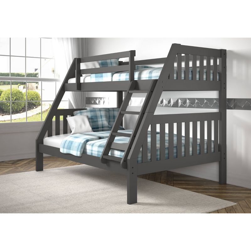 Twin/Full Mission Bunk Bed Dark Gray - Donco Kids