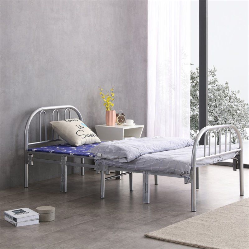 Folding Bed in Silver Gray - Hodedah