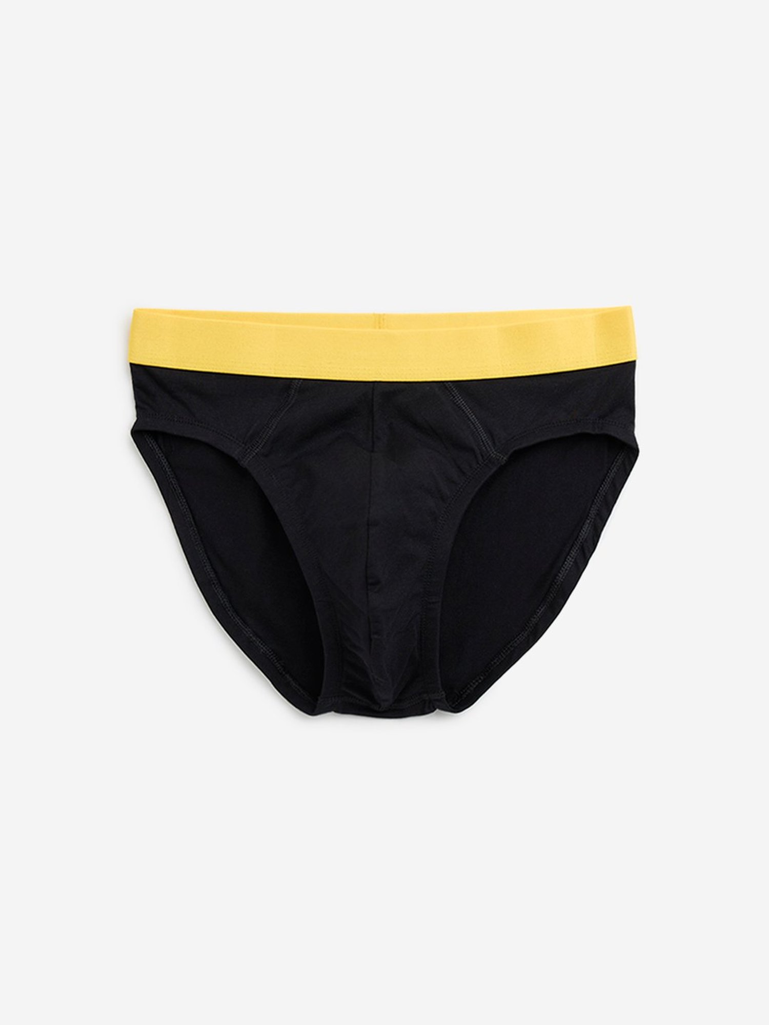 WES Lounge by Westside Black Cotton Blend Briefs - Pack of 3