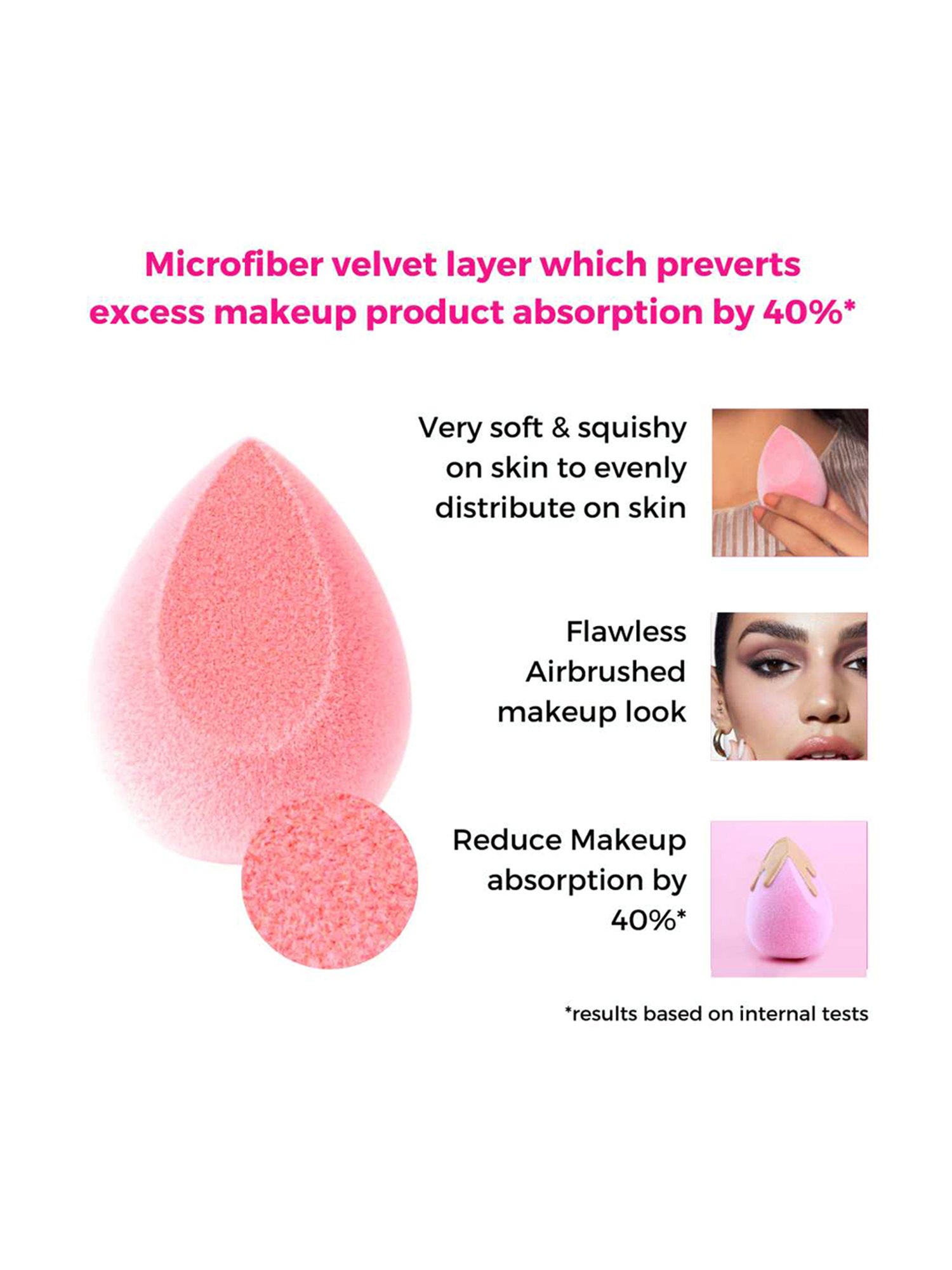Praush Original Microfiber Velvet Sponge Blush - Pink
