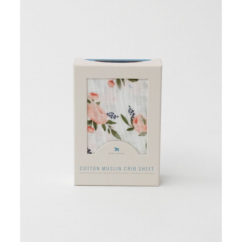 Little Unicorn Cotton Muslin Crib Sheet - Watercolor Roses