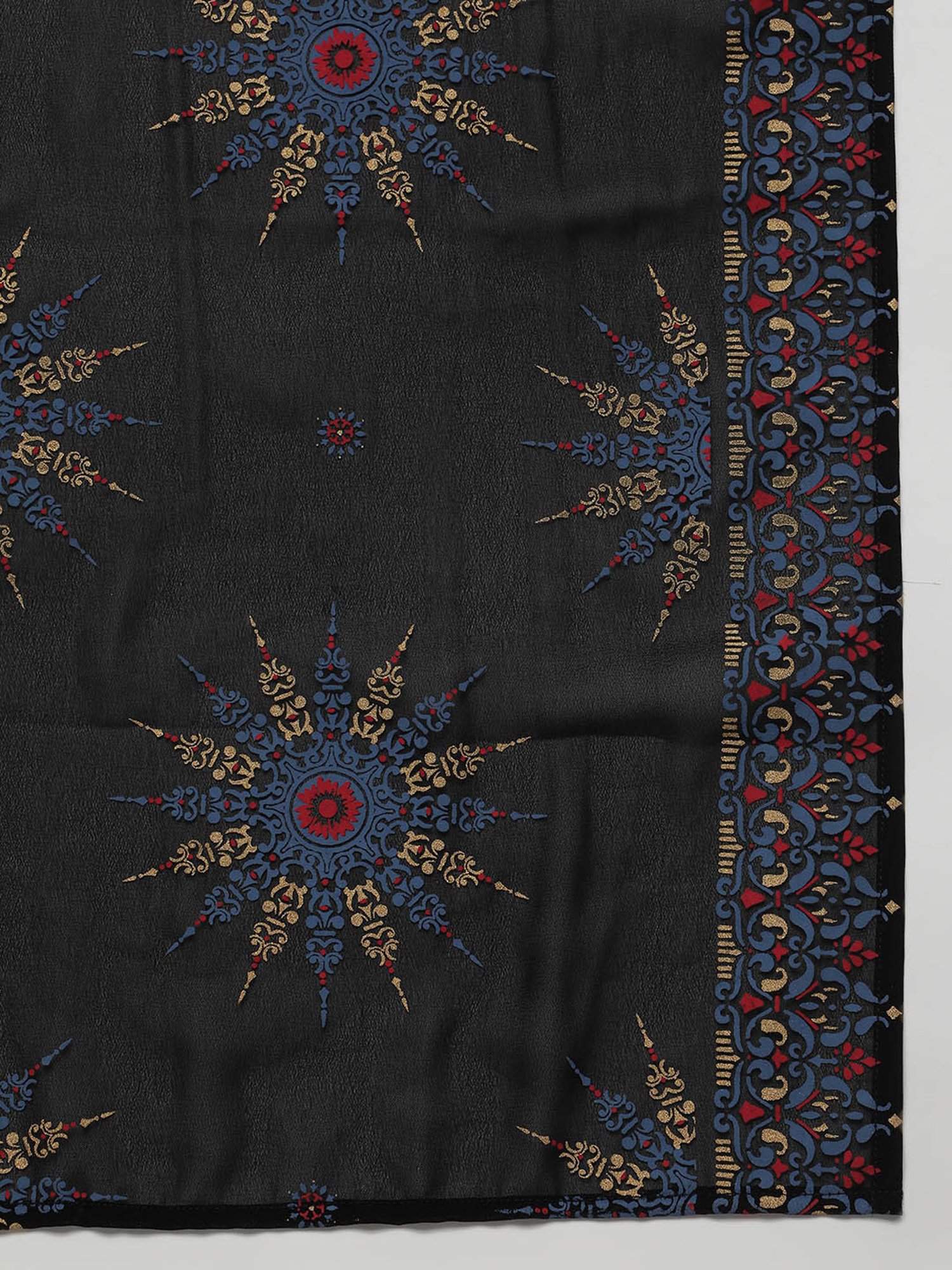 Ziyaa Black Printed Kurta With Pant & Dupatta