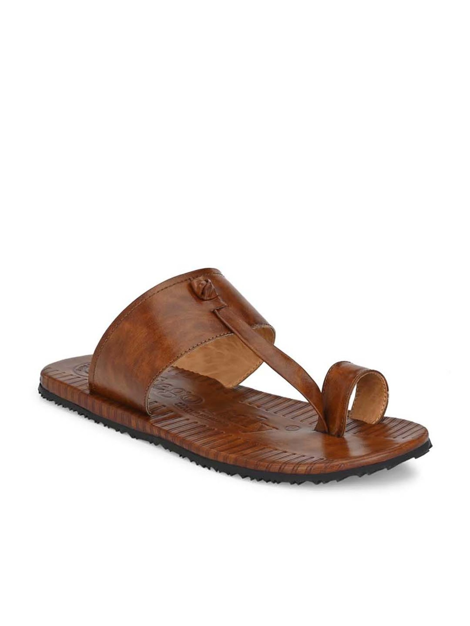 Eego Italy Men's Tan Toe Ring Sandals