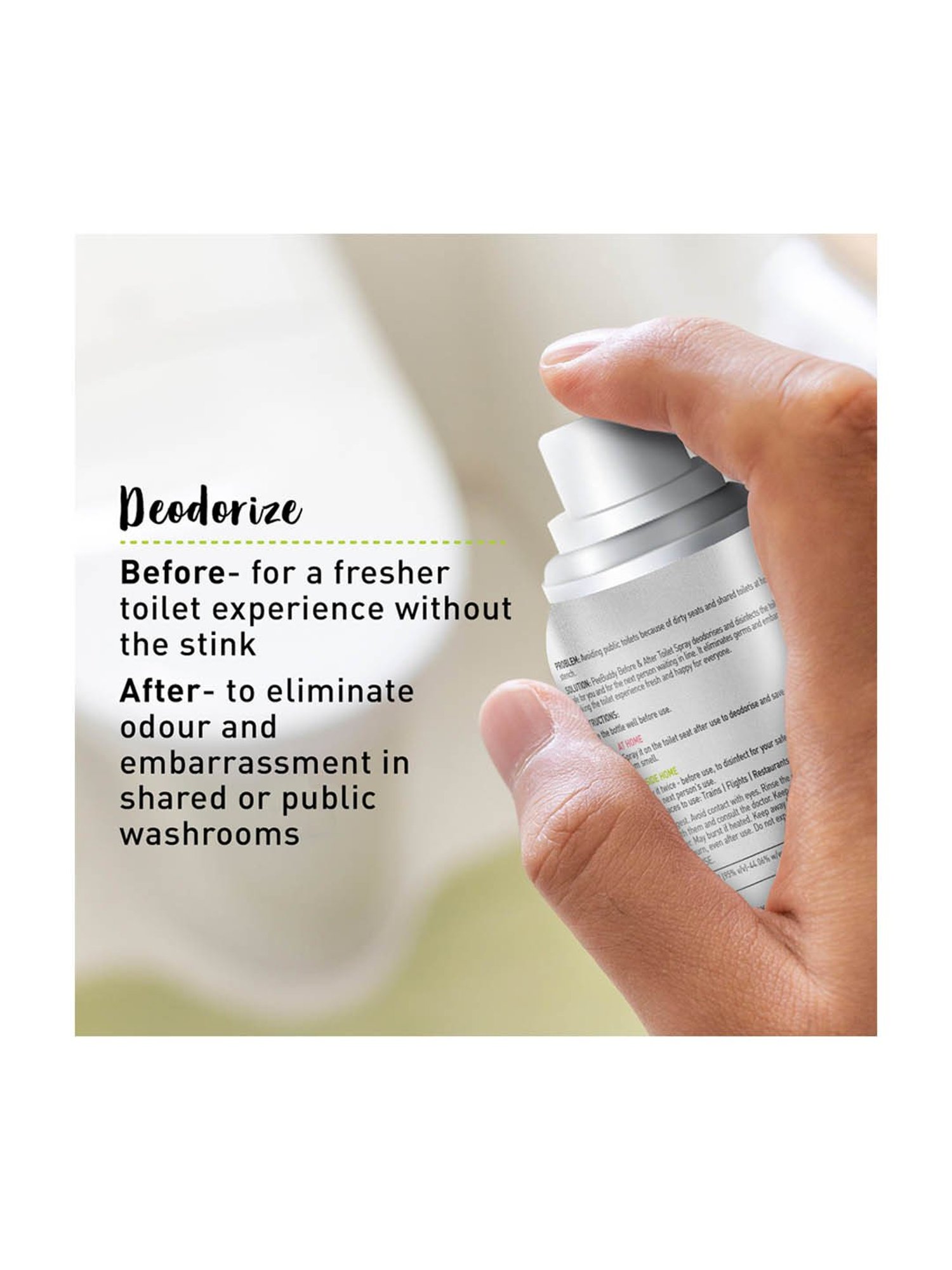 Pee Buddy Toilet Seat Deodorizer and Disinfectant Spray Lavender Spritz - 70 ml