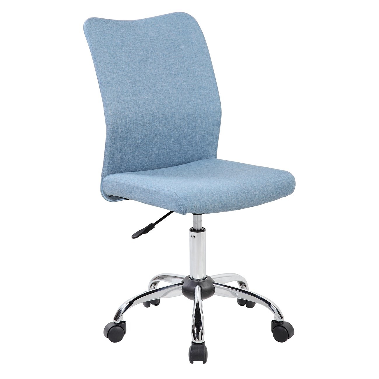 Techni Mobili Modern Office Chair with Height Adjustment, Technical Executive Task Chair with Non Marking Caster Wheels, Blue Jean