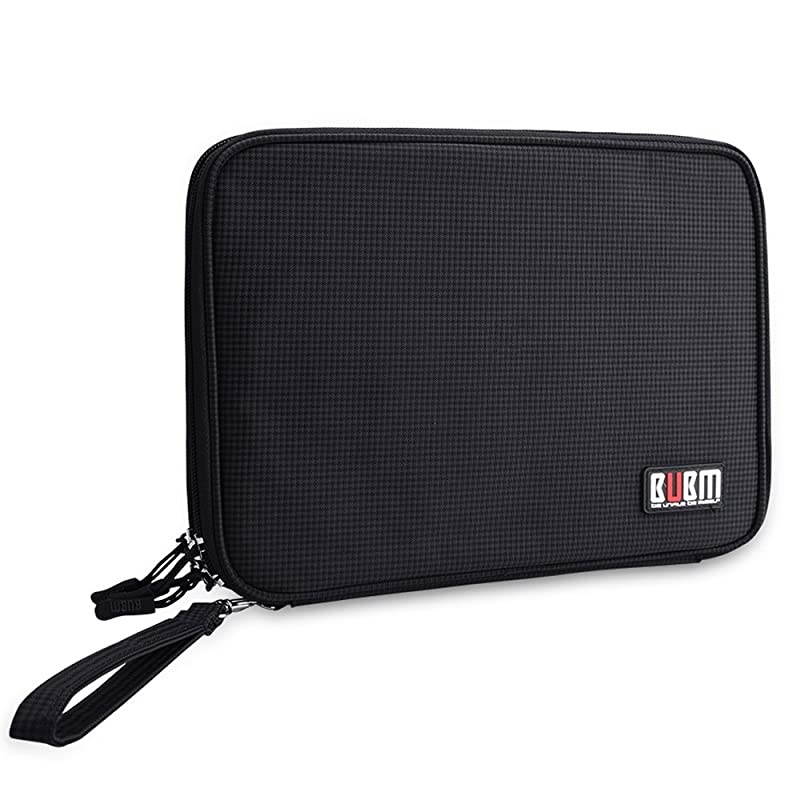 Waterproof Compact Electronics Storage Bag for Cables Charger USB Flash Drive Phone Accessories Power Bank Travel Cords Organizer Case with Shape Maintaining Piping Frame Large Black