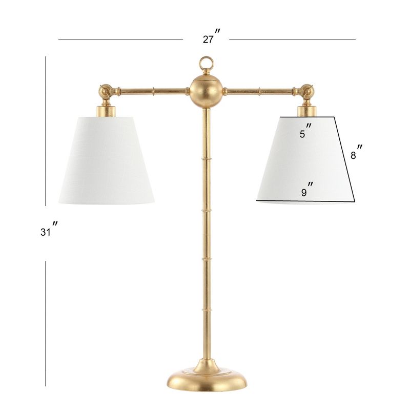 31" Metal Ruth Library Table Lamp (Includes LED Light Bulb) Gold - JONATHAN Y