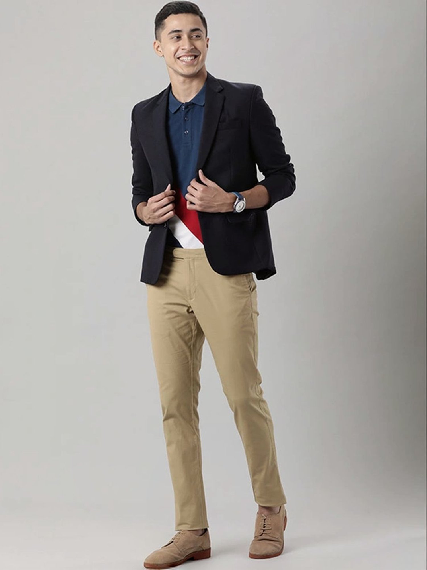 Indian Terrain Khaki Slim Fit Trousers