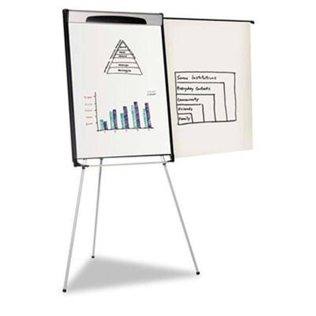 MasterVision EA23066720 Tripod Extension Bar Magnetic Dry-Erase Easel, 39 Inch To 72 Inch High, Black/Silver