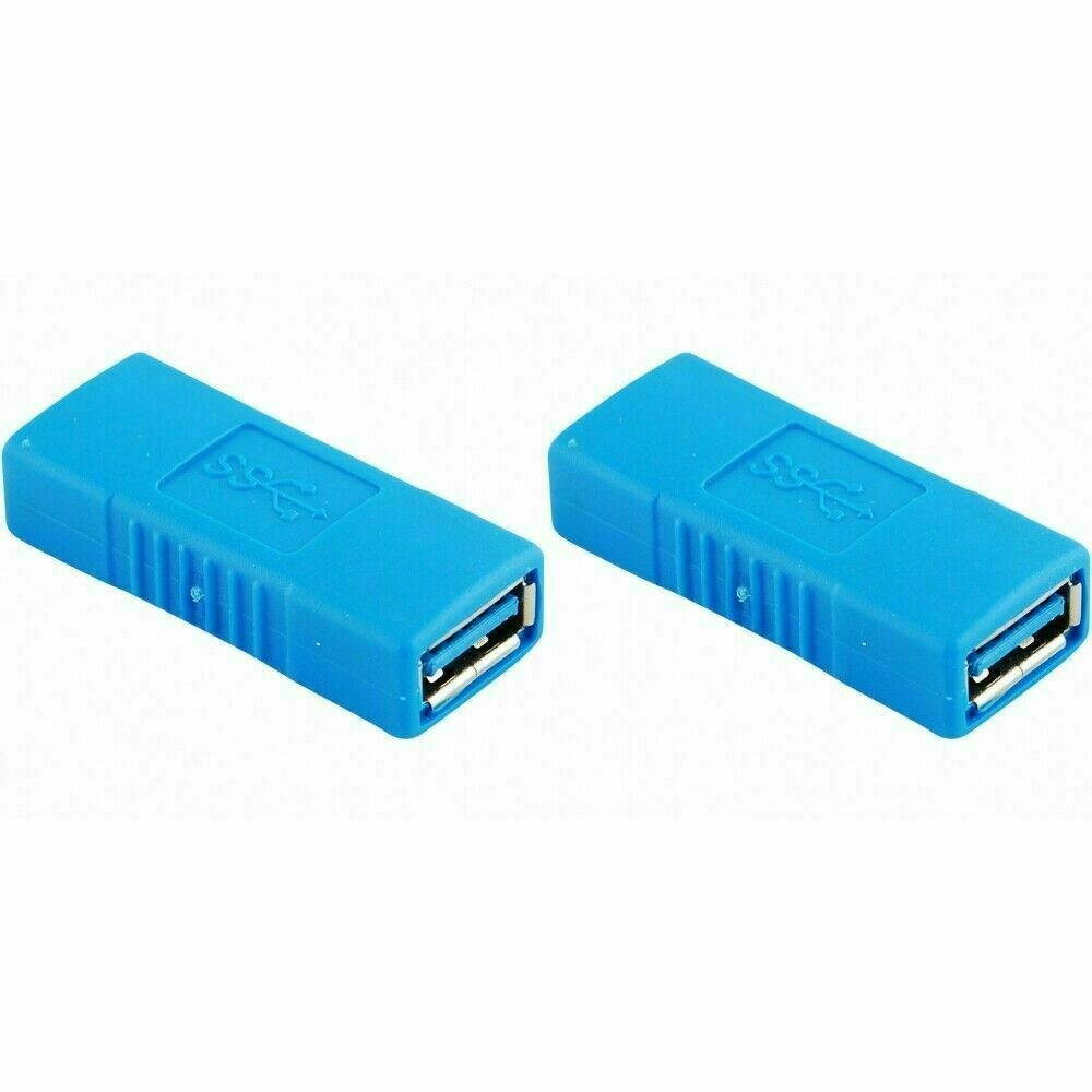 2-PACK USB 3.0 Type A Female to Female Adapter Coupler Gender Changer Connector