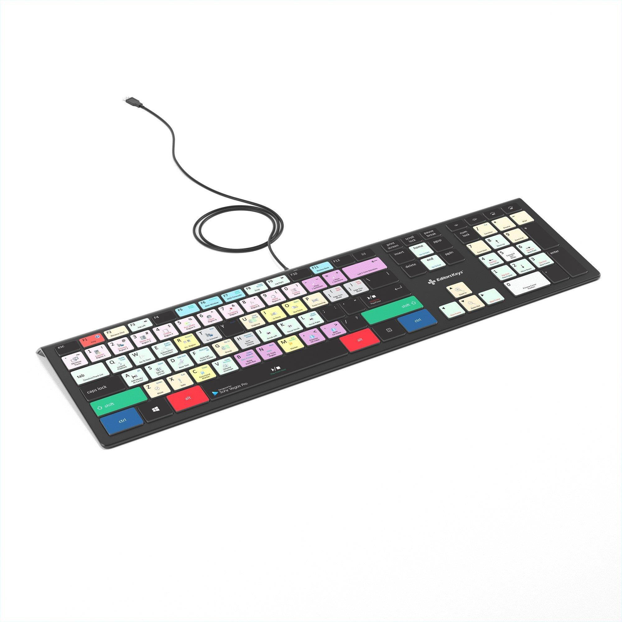 Vegas Pro Keyboard - Backlit Video Editing Keyboard - Latest Version for Magix Vegas, Sony Vegas