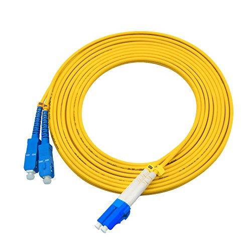 Jeirdus 3Meters 10ft LC to SC Duplex 9/125 Single-Mode Fiber Optic Cable Jumper Optical Patch Cord LC-SC