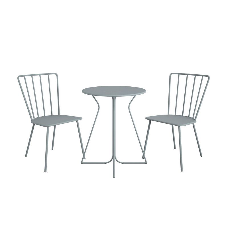 Heidi 3pc Indoor/Outdoor Bistro Set - Light Gray - Novogratz