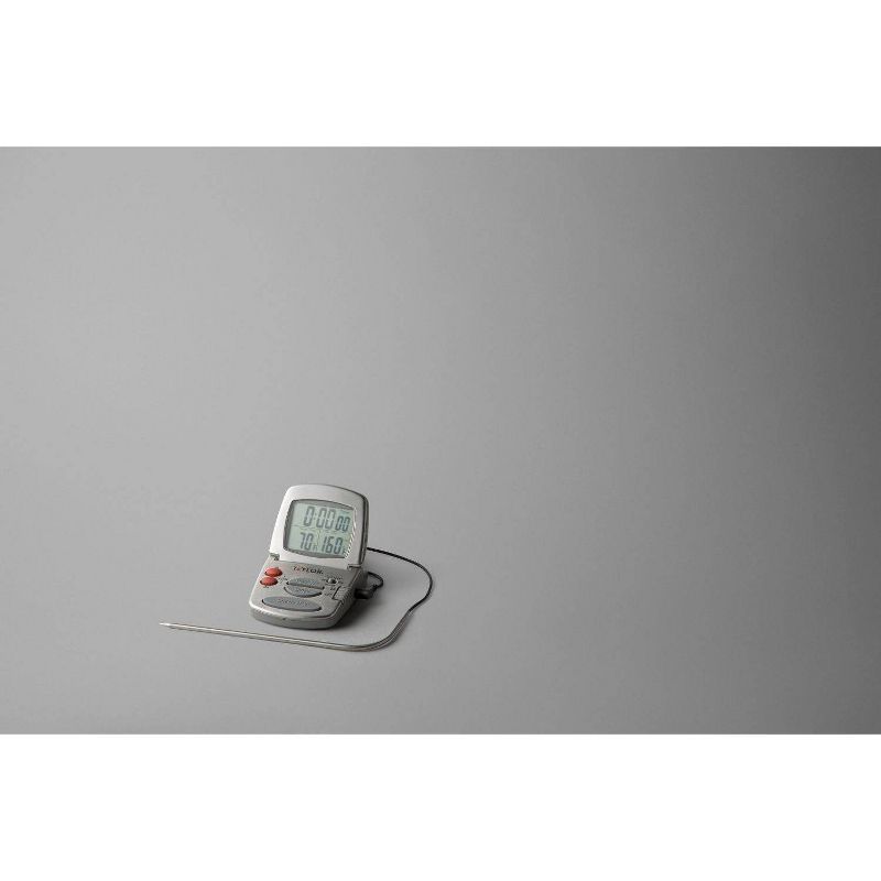 Taylor Gourmet Programmable Stainless Steel Probe Kitchen Thermometer with Timer