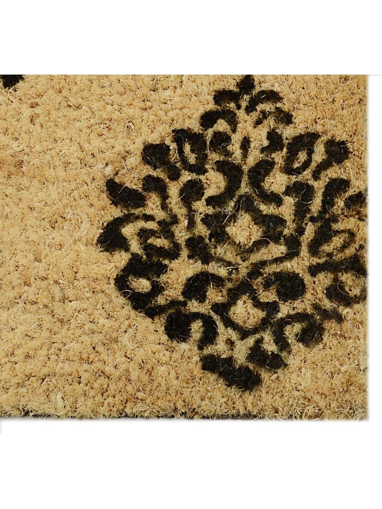 Saral Home Beige & Black Coir 6222 GSM Door Mat - Set of 1