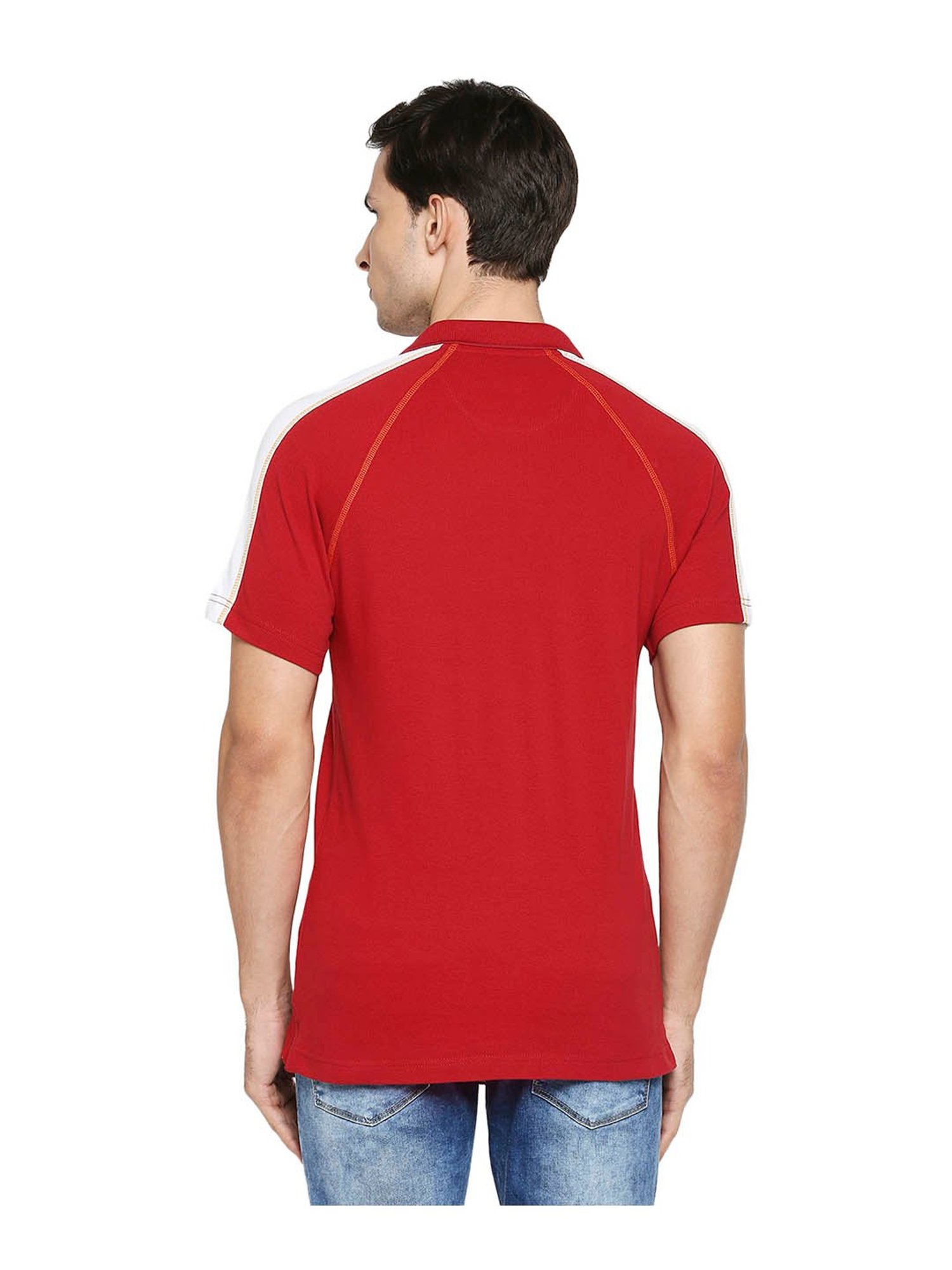 Mufti Red Slim Fit Polo T-Shirt