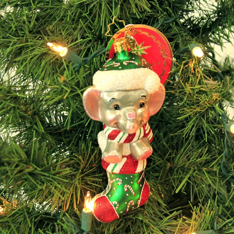 Christopher Radko 5.5" A Little Stampede Ornament Elephant Baby's 1St  -  Tree Ornaments