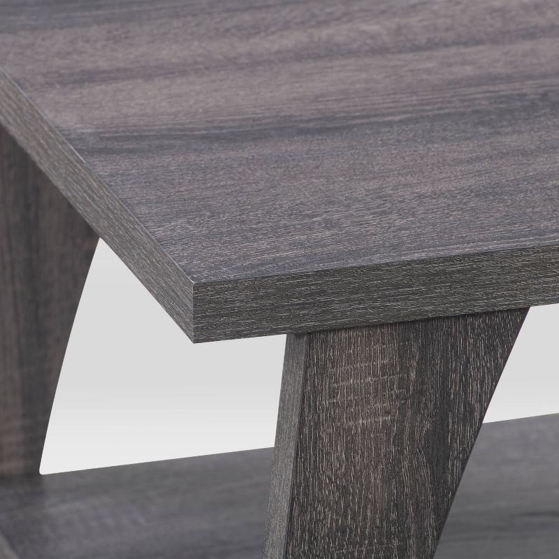 Hollywood Side Table with Lower Shelf Dark Gray - CorLiving
