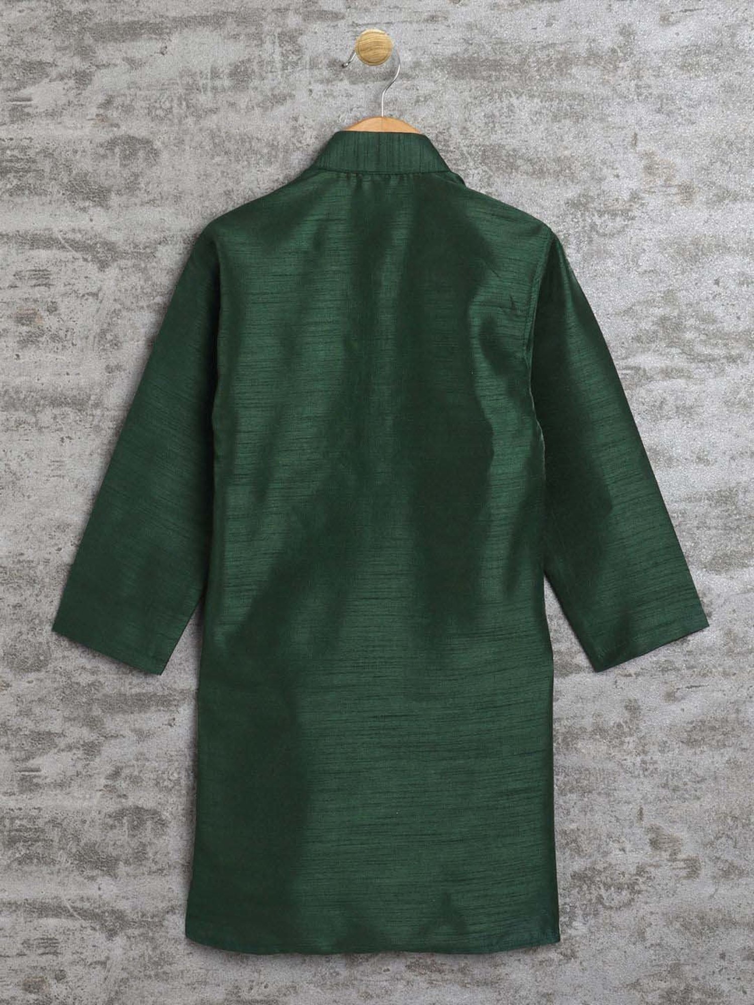 Ahhaaaa Kids Green Embellished Full Sleeves Kurta Set