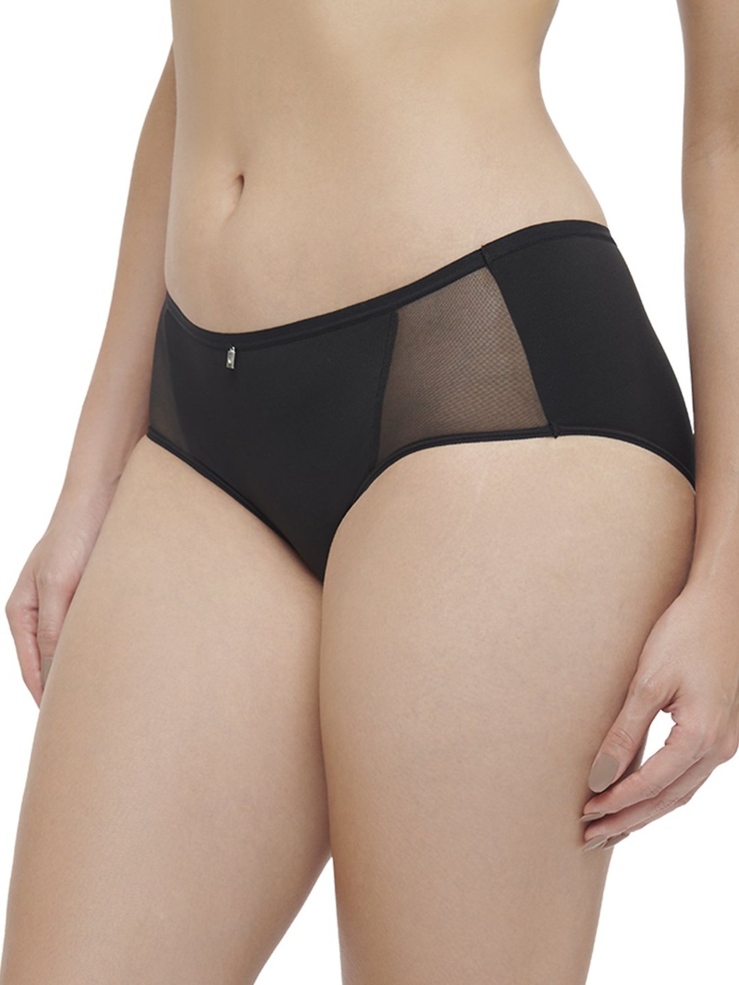 Triumph Black Plain Hipster Panty