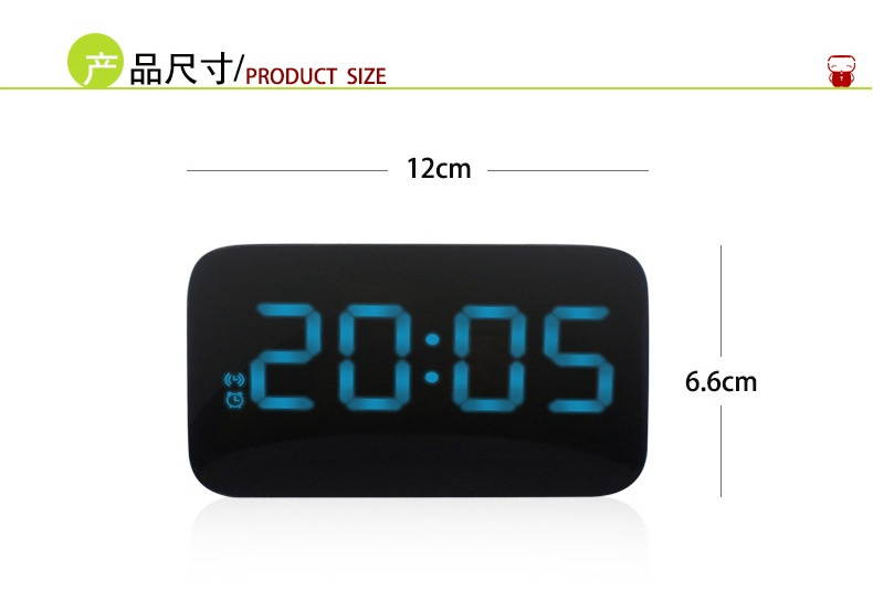 Digital LED Alarm Clock Large LED Display Voice Control Electronic Backlight Desktop Alarm Clock