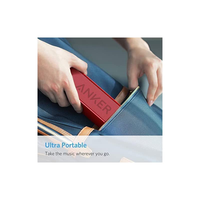 Soundcore 24Hour Playtime Bluetooth Speaker with 10W Limited Output Stereo Sound Rich Bass 66 ft Bluetooth Range Builtin Mic Portable Wireless Speaker for iPhone Samsung and More Red