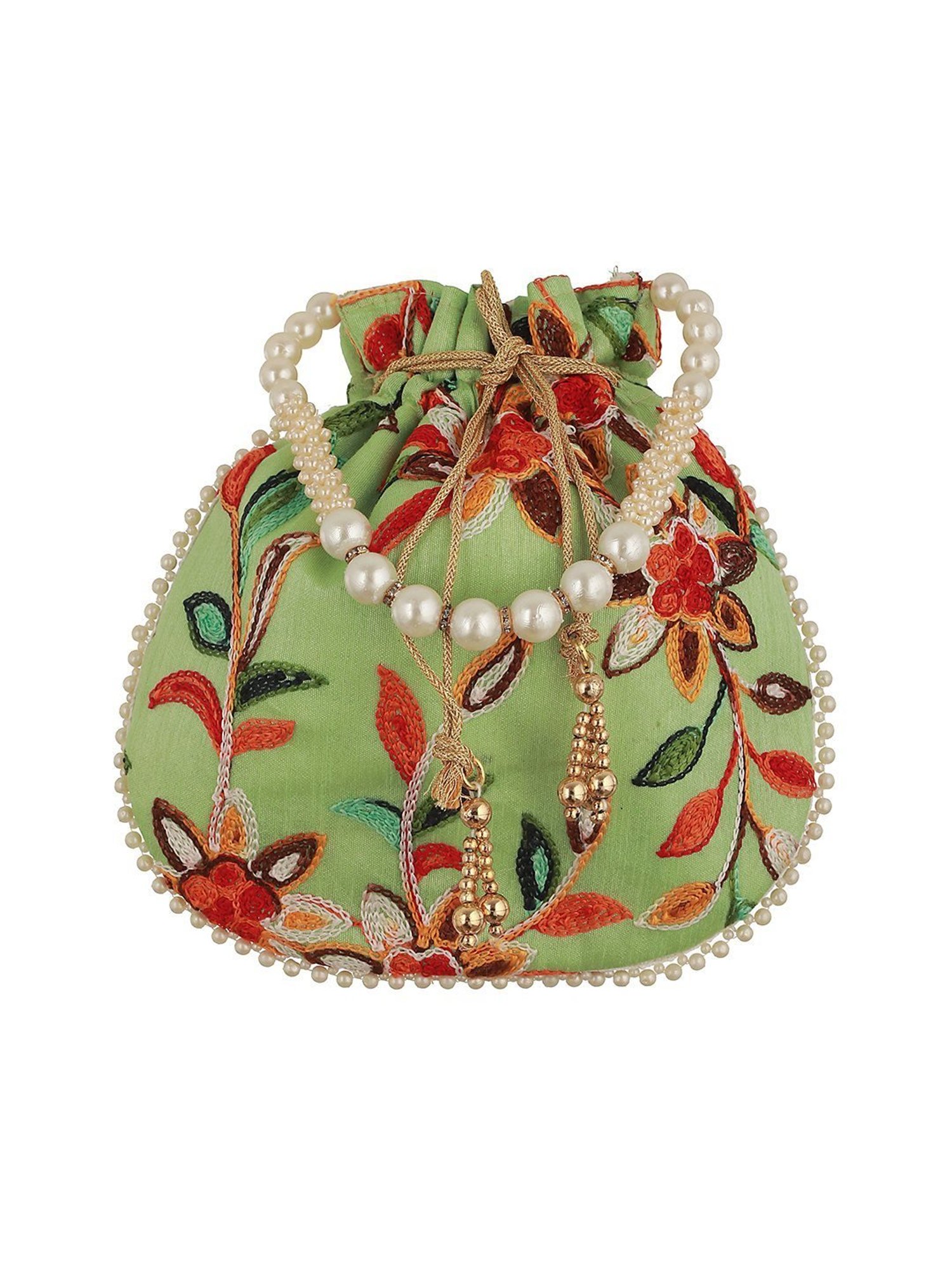 Aatmana Green Embroidered Small Potli