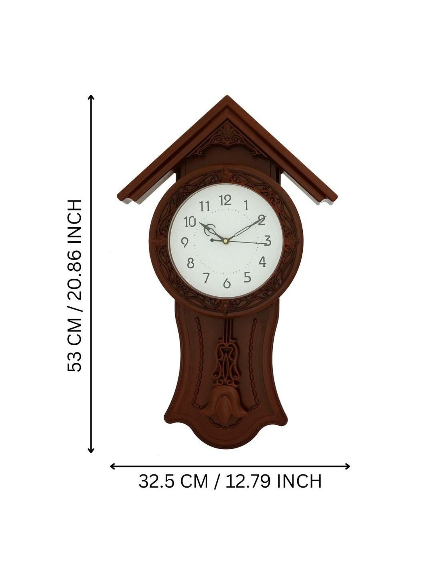 CHRONIKLE Rosewood Brown Plastic Wall Clock