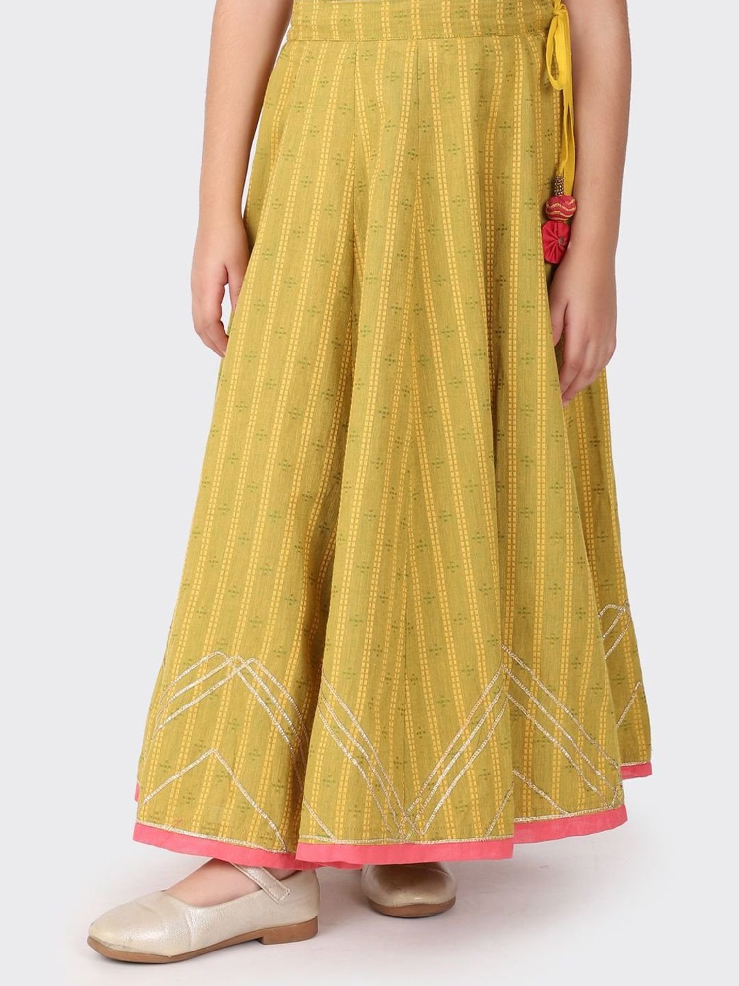 A Little Fable Kids Blue Printed Lehenga with Choli & Dupatta