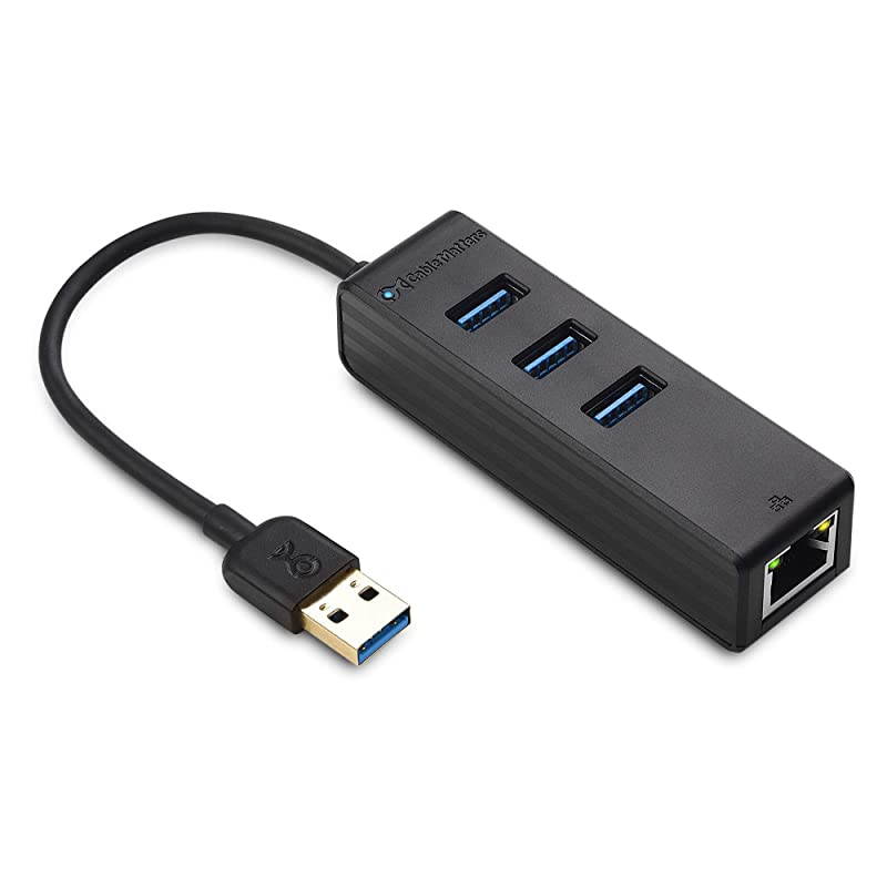 3 Port USB 30 Hub with Ethernet USB Hub with Ethernet Gigabit Ethernet USB Hub Supporting 101001000 Mbps Ethernet Network in Black