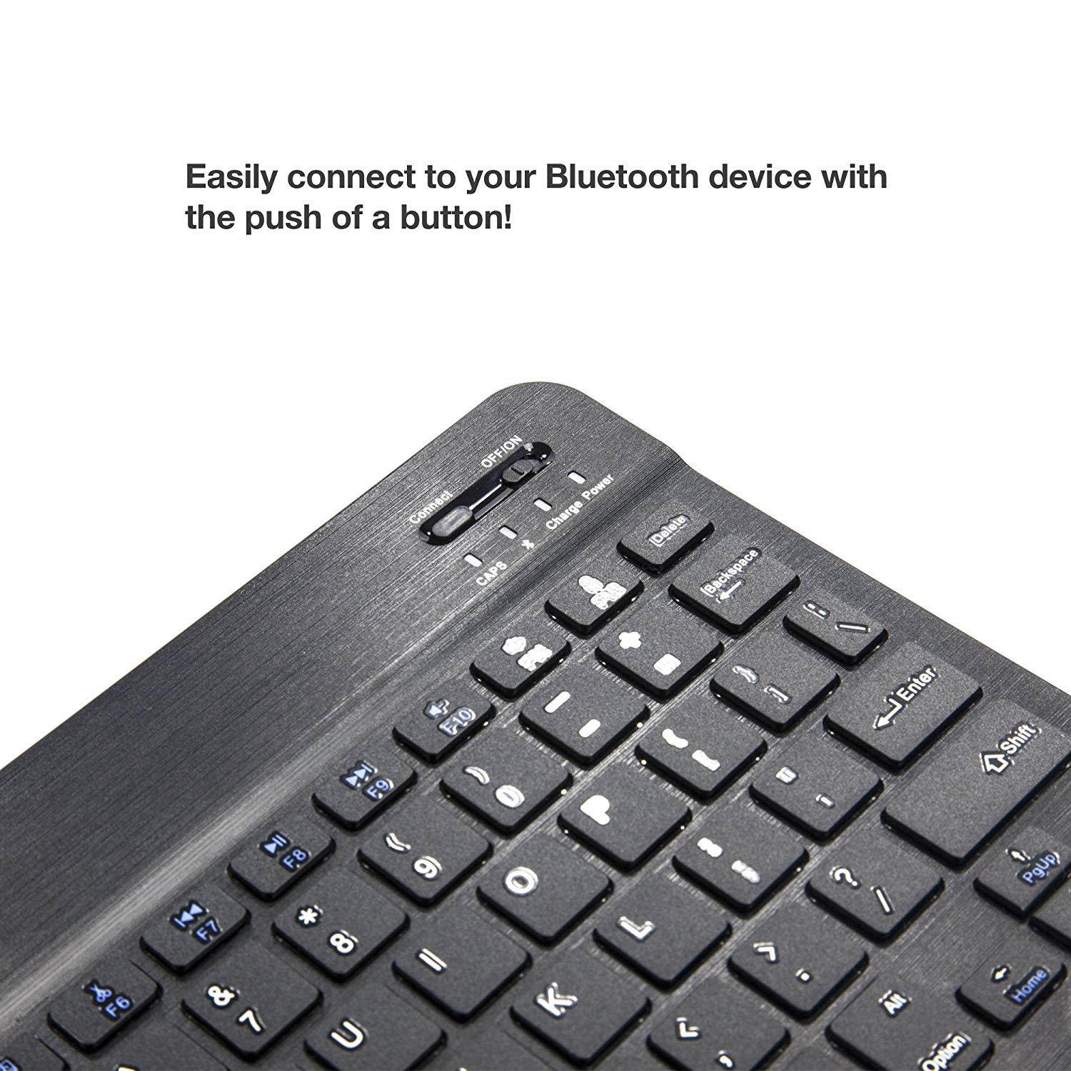 BoxWave Samsung Galaxy A8 (2018) Keyboard, [SlimKeys Bluetooth Keyboard] Portable Keyboard with Integrated Commands for Samsung Galaxy A8 (2018) - Jet Black
