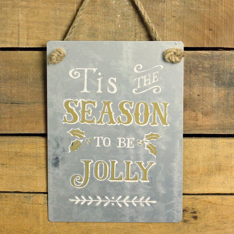 Roman 7.5" Inspirational "Tis the Season to be Jolly" Christmas Ornament - White/Gold