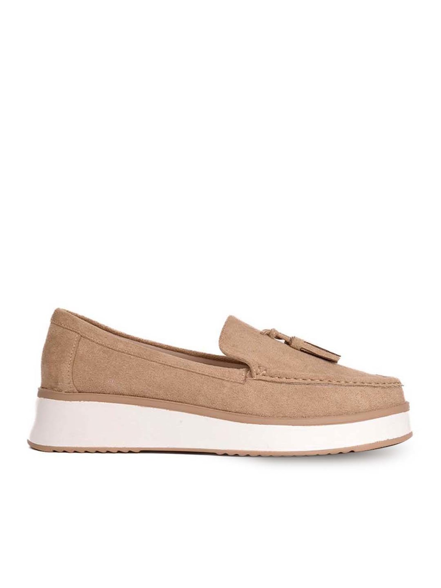 Jove Women's Beige Wedge Moccasins