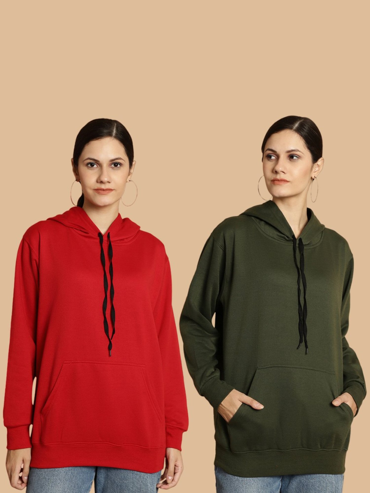 Vimal Jonney Maroon & Green Sweatshirt - Pack Of 2