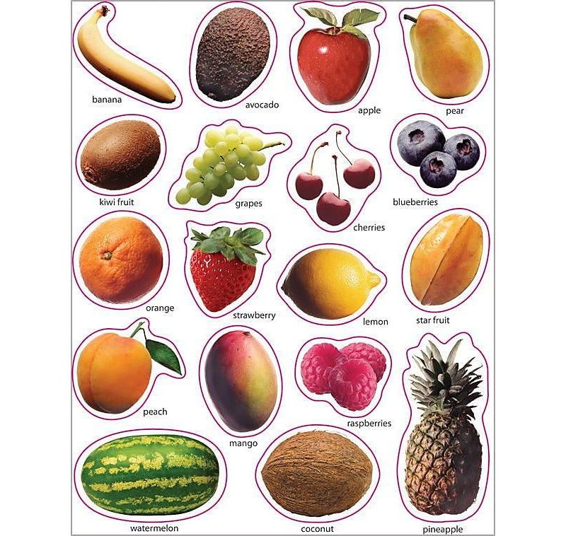 CARSON-DELLOSA Fruit: Photographic Shape Stickers 168008