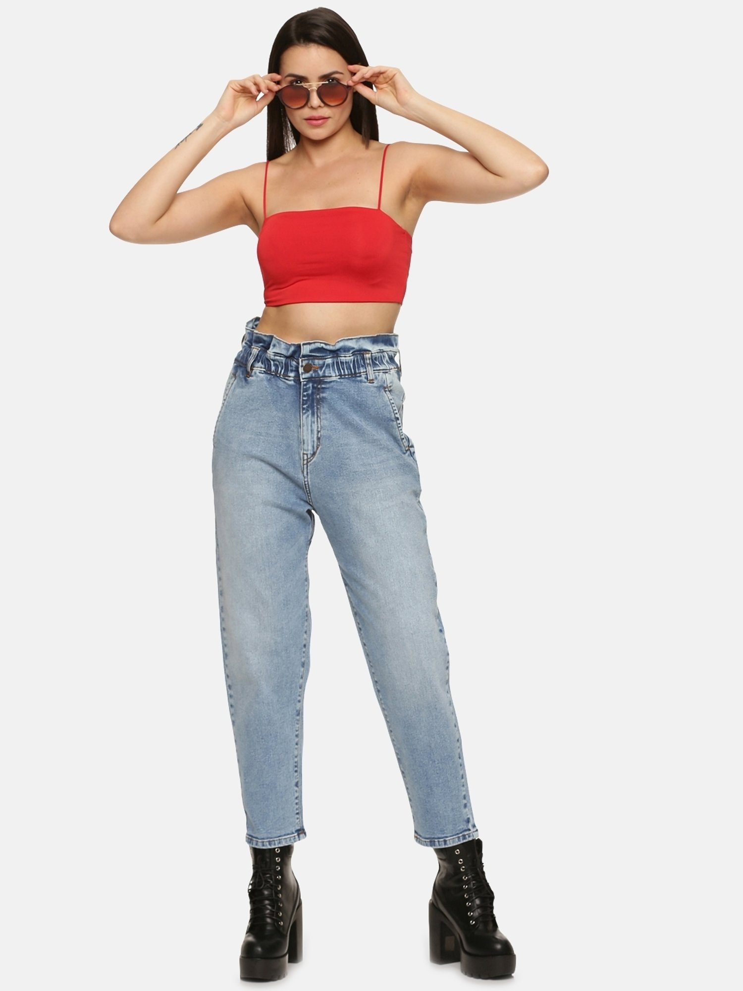 ISU Blue Cotton High Rise Jeans